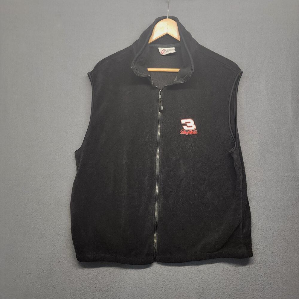 Competitors View Dale Earnhardt #3 Fleece Vest Mens XL Black NASCAR Full Zip